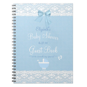 Livre d'invité de baby shower d'arc bleu d'image