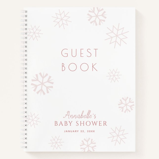 Livre d'invité de Baby shower de Fille de Snowflak (Devant)