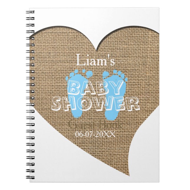 Livre d'invité de baby shower de garçon de toile (Devant)
