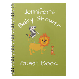 Livre d'invité de baby shower de jungle de safari
