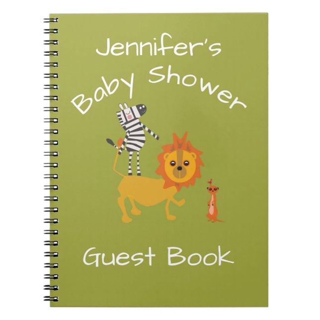 Livre d'invité de baby shower de jungle de safari (Devant)