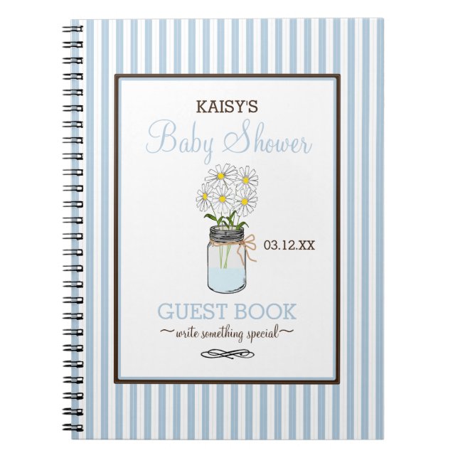 Livre d'invité de baby shower de pot de maçon de (Devant)