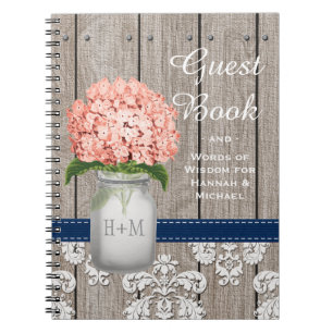 Livre d'invité de corail d'hortensia de marine de