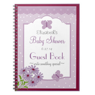 Livre d'invité de douche de Papillon-Bébé de