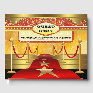 Livre d'invité de fête d'anniversaire de Hollywood