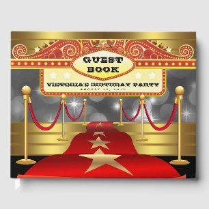 Livre d'invité de fête d'anniversaire de tapis