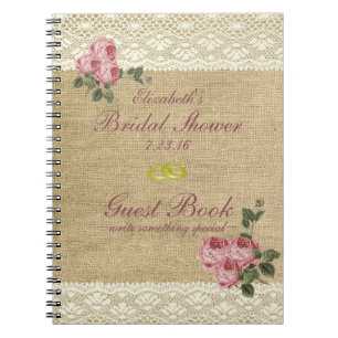 Livre d'invité de Fête de la mariée de roses de