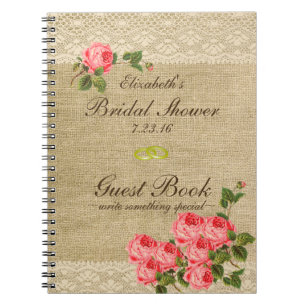 Livre d'invité de Fête de la mariée de toile de