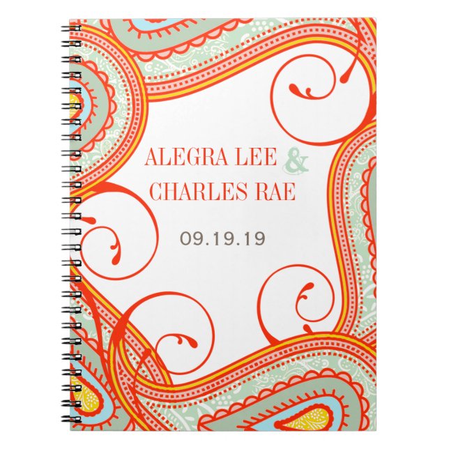 Livre d'invité de la Monnaie Aqua Jaune Moderne (Devant)