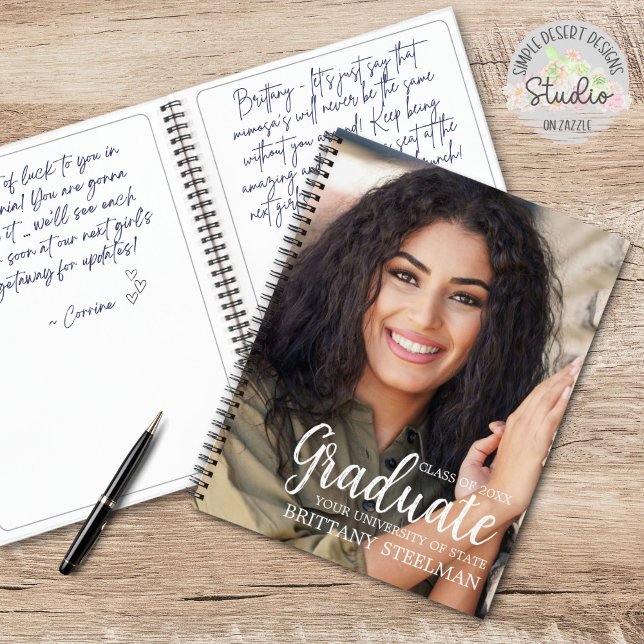 Livre d'invité de Modern Instant Photo Graduation (Modern trendy graduation party guest book for personal messages instant photos and keepsake for grad)