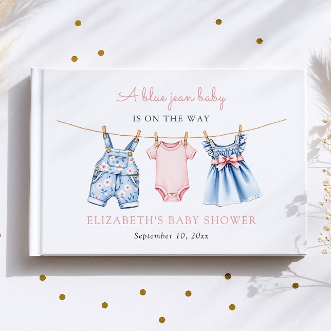 Livre d'invité du Baby shower Blue Jean Girl (Créateur téléchargé)