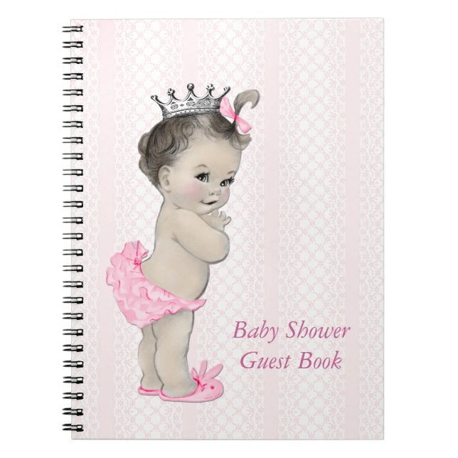 Livre d'invité du Baby shower Princess Lace Rose (Devant)