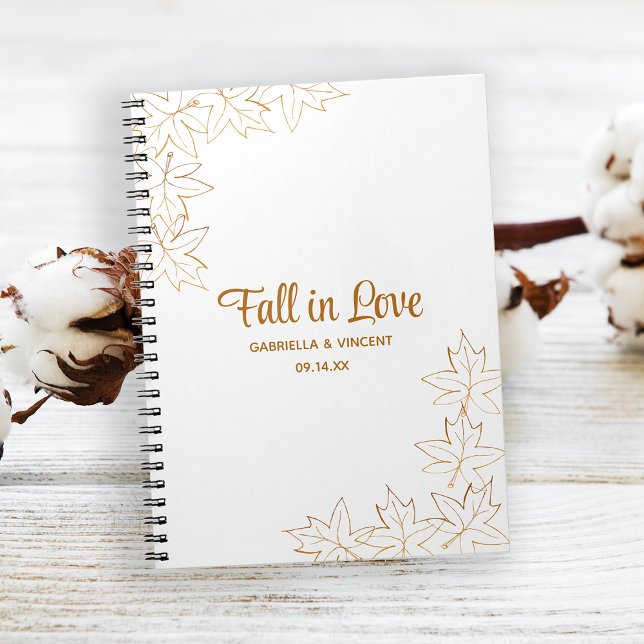Livre d'invité du Mariage de automne Maple Leaf Ed (Personalize to create an advice book or guest book at your Fall bridal shower or wedding.)
