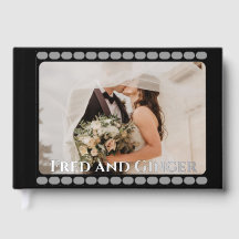 Livre d'invité du mariage de feuille de style film