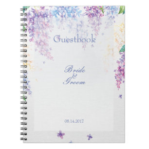 Livre d'invité du Mariage de fleurs de Spring Lila