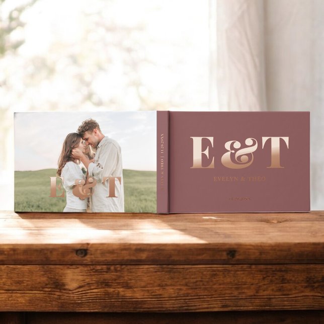 Livre d'invité du Mariage de photos Bold Monogram  (Créateur téléchargé)