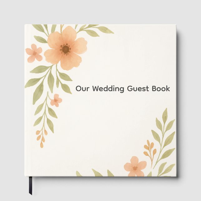 Livre d'invité du Mariage Fleur sauvage rustique (Recto)