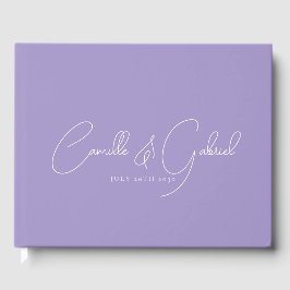 Livre d'invité du Mariage Lavender pour les noms d
