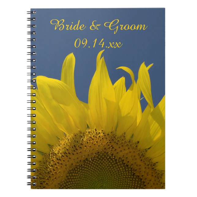 Livre d'invité du Mariage Yellow Sunflower Rising (Devant)
