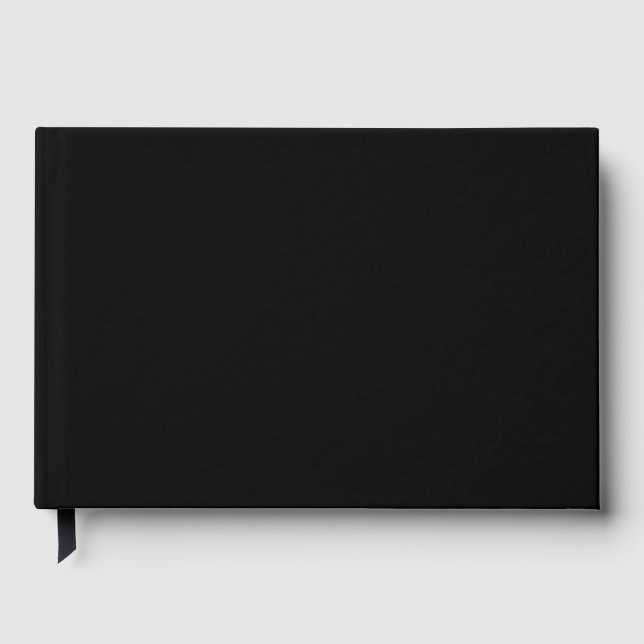 Livre d'invité en noir noir blanc 9" x 6" (Recto)
