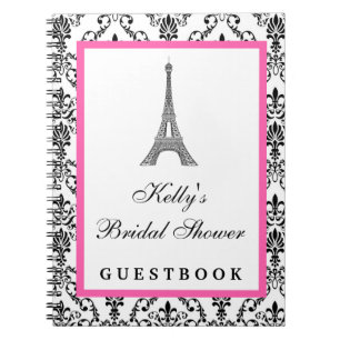 Livre d'invité fait sur commande rose de Paris de