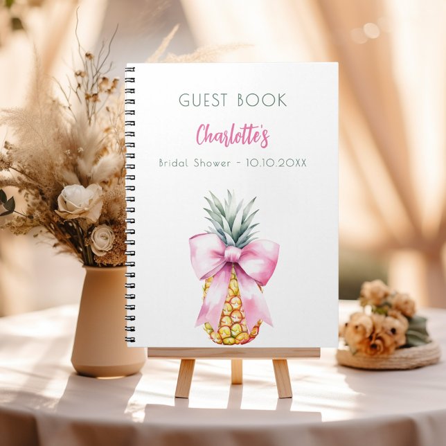 Livre d'invité Fête des mariées arc rose ananas (Créateur téléchargé)