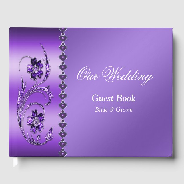 Livre d'Invité Floral Violet (Recto)