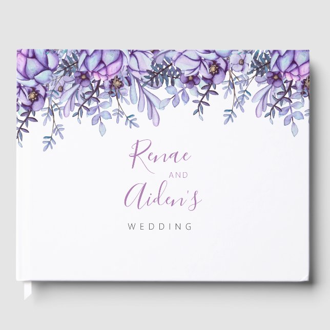 Livre d'Invité Floral Violet (Recto)