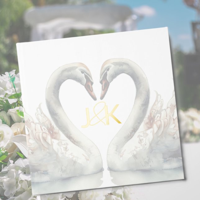 Livre d'Invité Foil Mariage Swan (Swan Wedding Foil Guest Book)