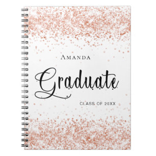 Livre d'invité graduation blanc rose or parties sc