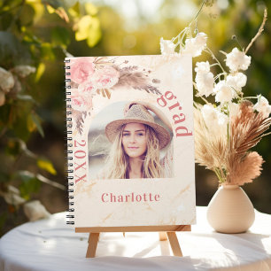 Livre d'invité graduation pampas herbe blush photo