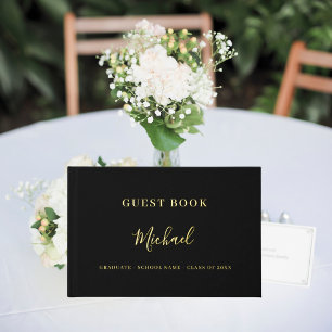 Livre d'invité Graduation Party noir or