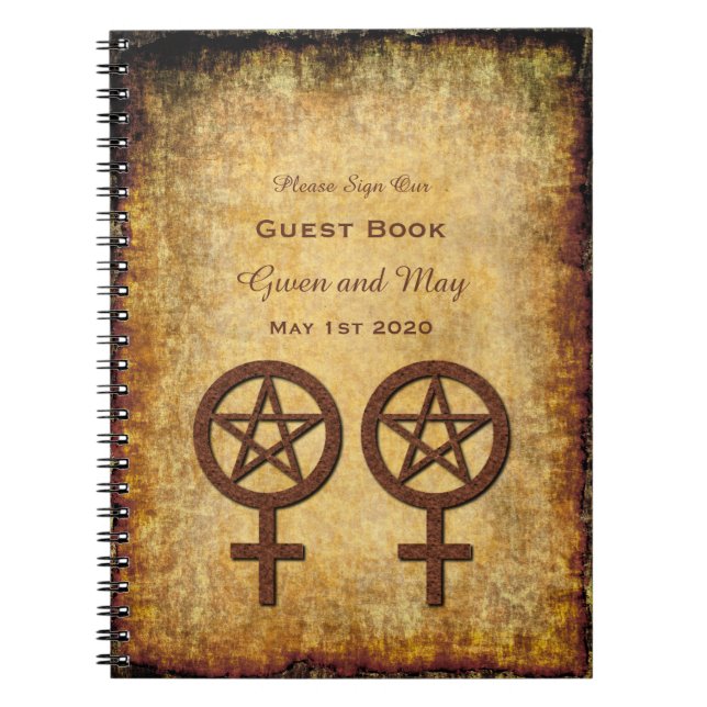 Livre d'invité lesbien rustique de Wiccan (Devant)