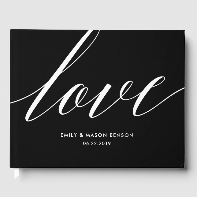 Livre d'invité mariage avec Calligraphie d'amour (Recto)