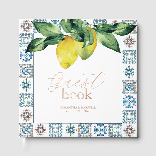 Livre d'invité mariage Citrons & Botaniques (Recto)