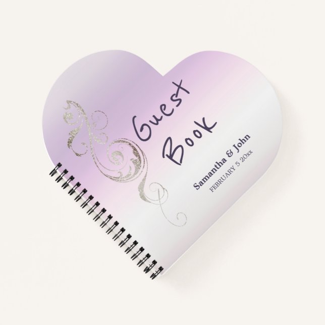 Livre d'invité Mariage de lavande fraîche (Devant)