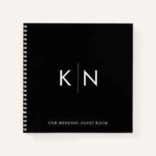 Livre d'invité Mariage de monogramme ultra-minimal