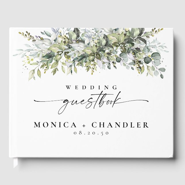 Livre d'invité Mariage de plantes vertes (Recto)