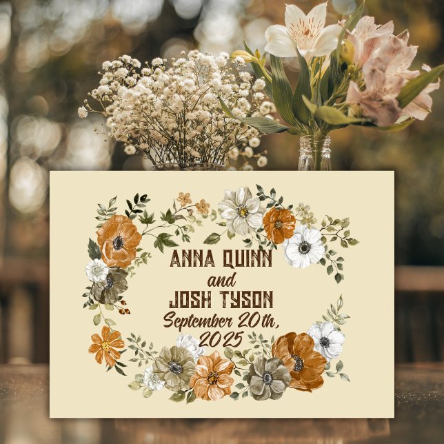 Livre d'invité Mariage des fleurs rustiques toniqu (Créateur téléchargé)