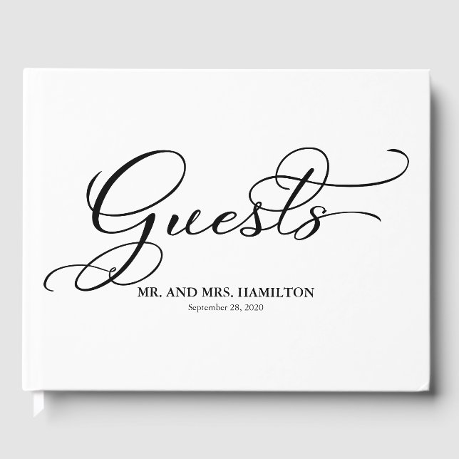 Livre d'invité mariage Élégante calligraphie (Recto)