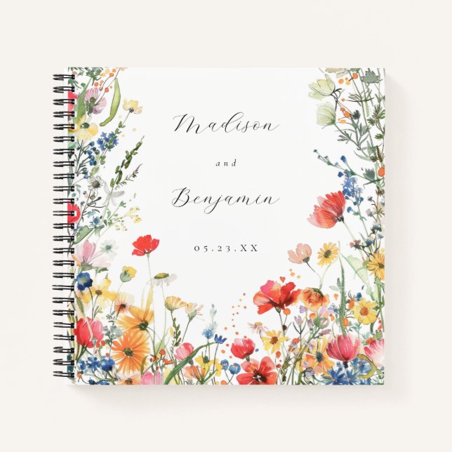 Livre d'invité Mariage Fleur sauvage en gras (Devant)
