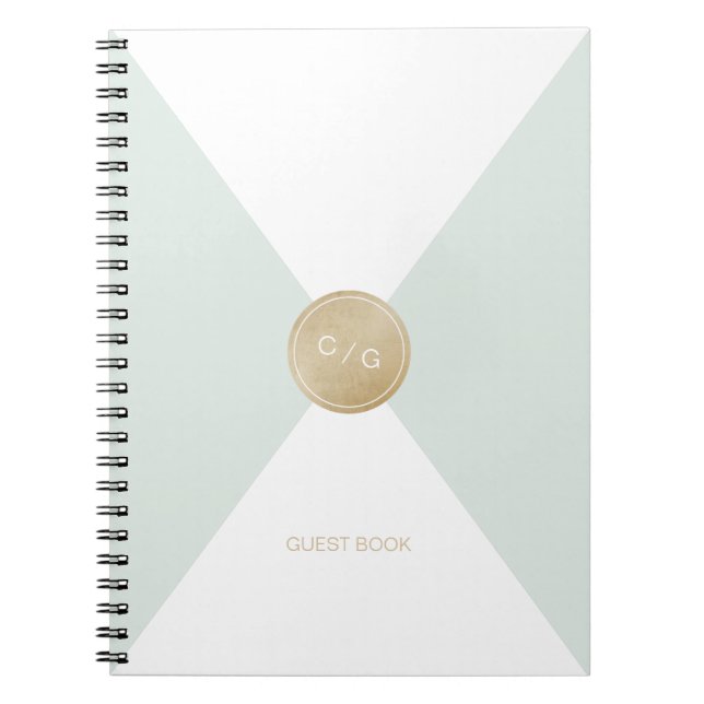 Livre d'invité mariage moderne de monogramme modif (Devant)