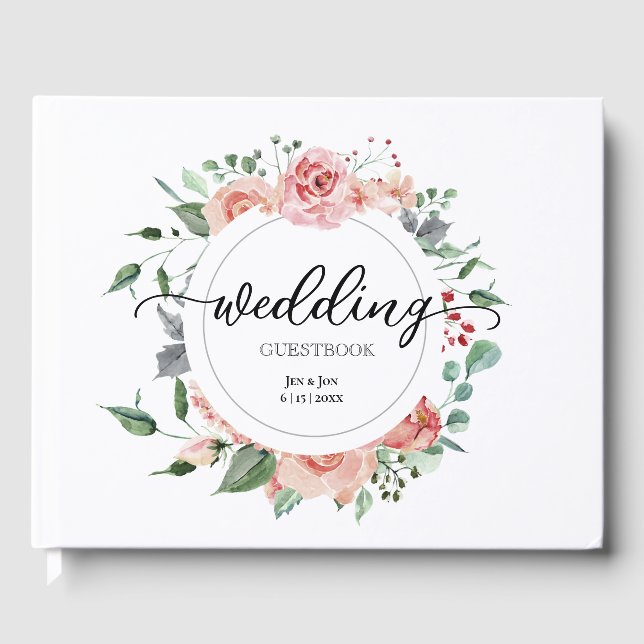 Livre d'invité Mariage Pink Magnolia (Recto)
