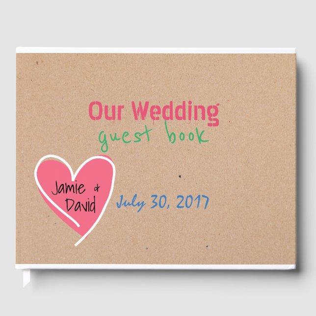 Livre d'invité Mariage pour l'artisanat amusant (Recto)
