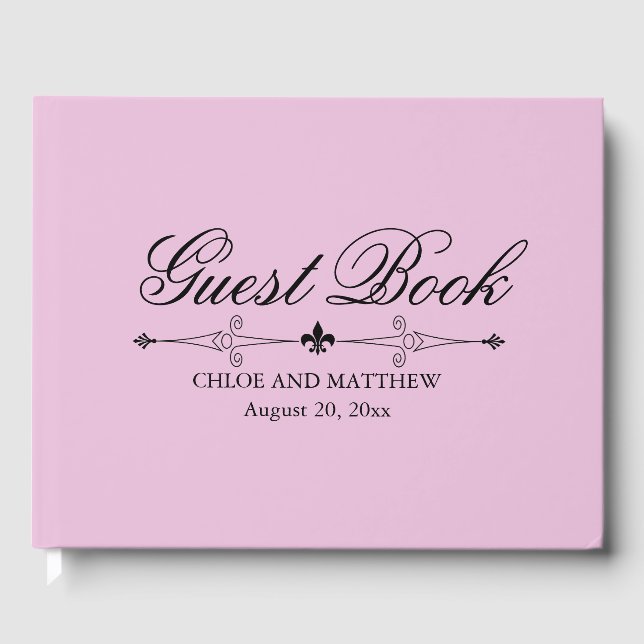 Livre d'invité Mariage rose clair, Texte noir, Per (Recto)