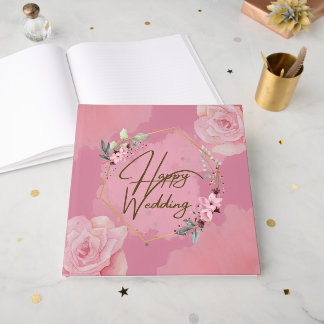 Livre d'invité Mariage rose Floral