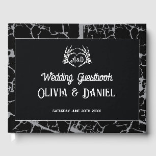 Livre d'invité mariage Skeleton Mains Coeur