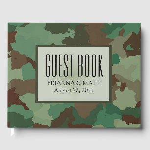 Livre d'invité Mariage sur le camouflage vert pers