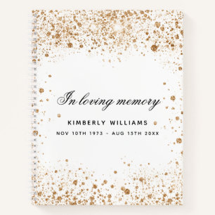 Livre d'invité mémorial or blanc parties scintilla