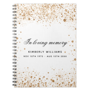 Livre d'invité mémorial or blanc parties scintilla